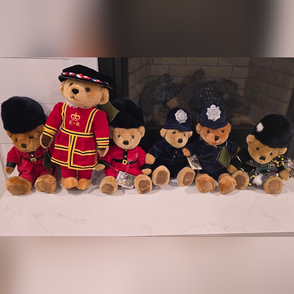 Vintage Harrods 6 Bears NEW British London Police 🐻 England Police Merrythought